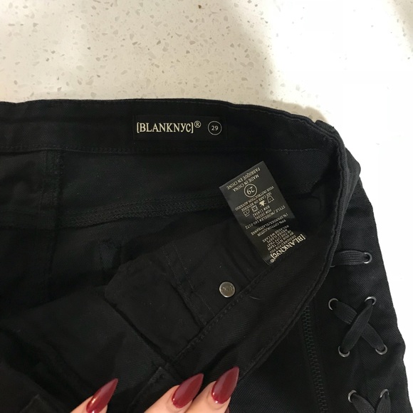 Blank NYC lace up black denim skirt - Picture 3 of 5